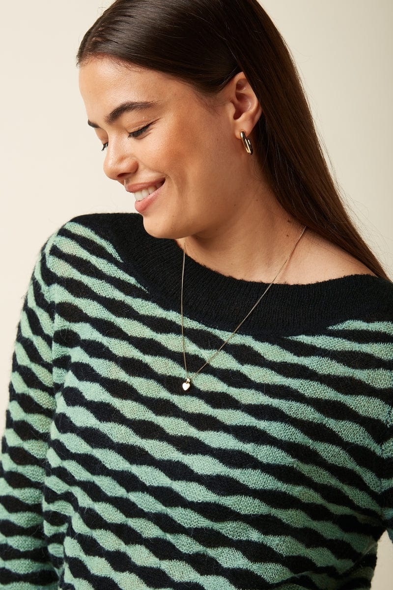 King Louie Knitwear Erin Bell Top Bodega in Black