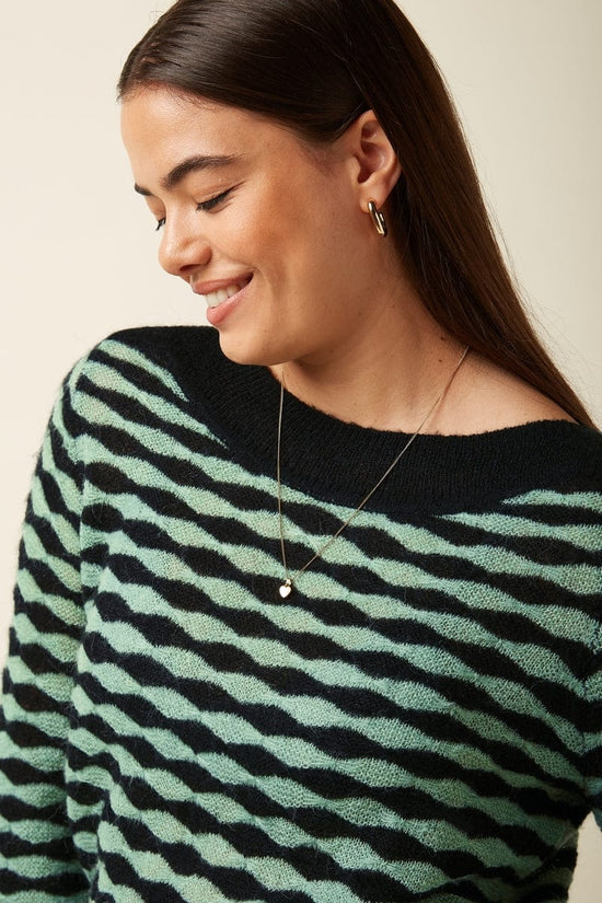 King Louie Knitwear Erin Bell Top Bodega in Black