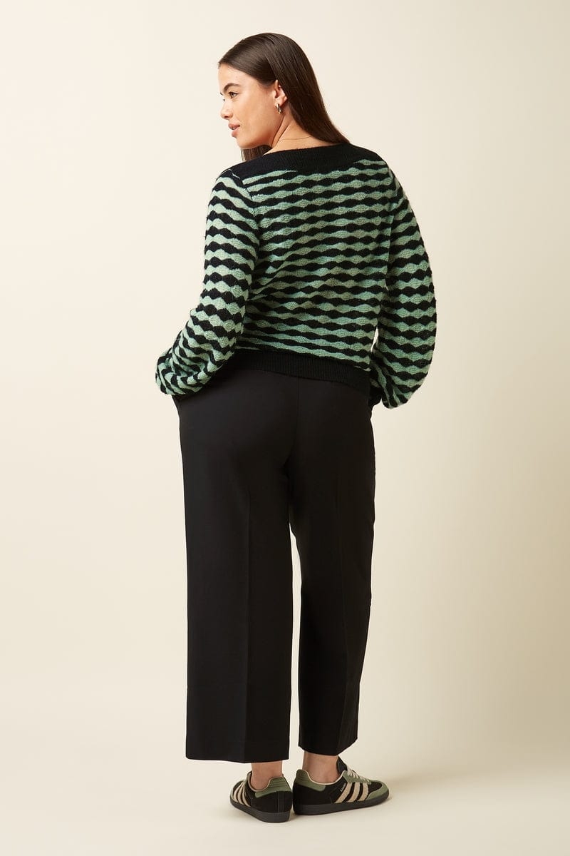 King Louie Knitwear Erin Bell Top Bodega in Black