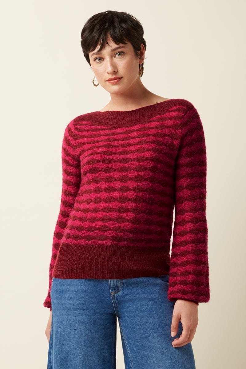 King Louie Knitwear Erin Bell Top Bodega in Rio Red