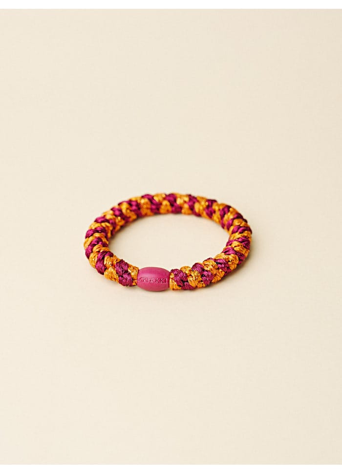 Kknekki Hair Accessories Bordeaux orange glitter Stripe Hair Ties