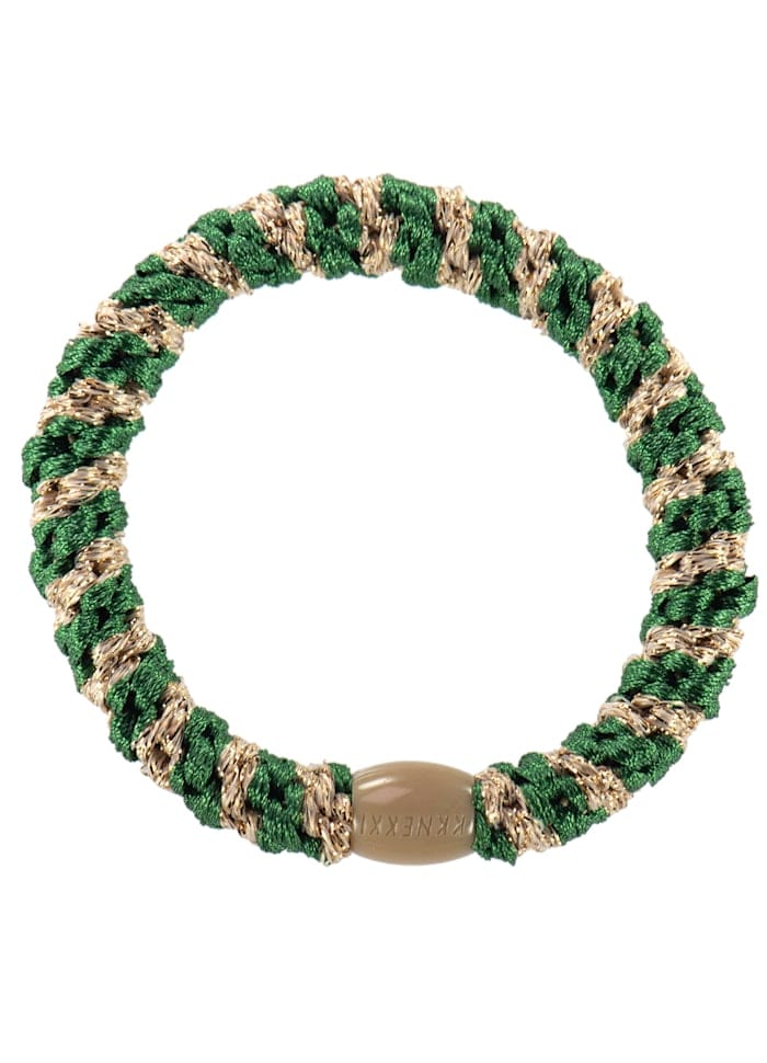 Kknekki Hair Accessories Forrest Green-Beige glitter stripe Hair Ties
