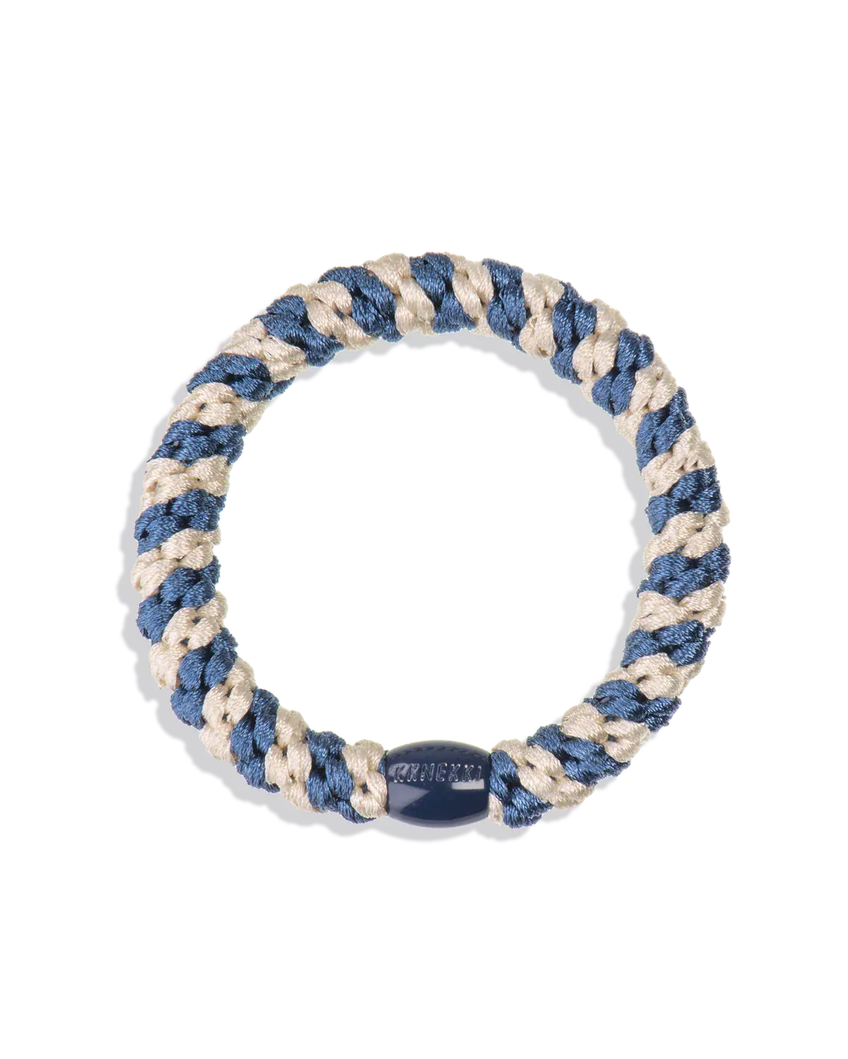 Kknekki Hair Accessories Indigo Ivory Stripe Hair Tie