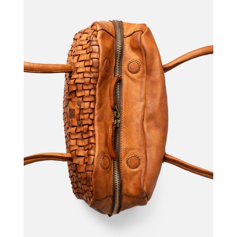 Biba Bags Tan Kansas Woven Leather Shoulder Bag