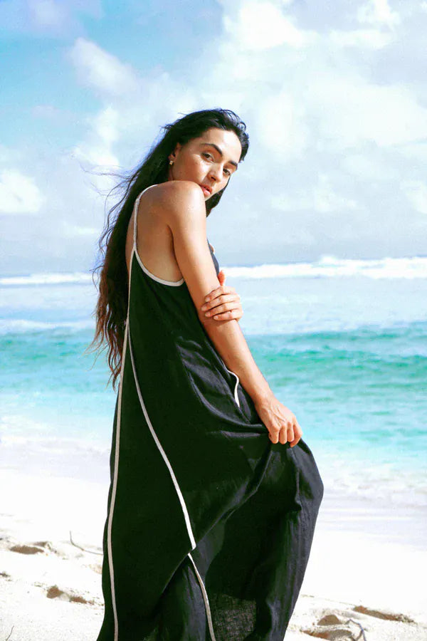 Lilly Pilly Dresses Azalea Black Linen Dress