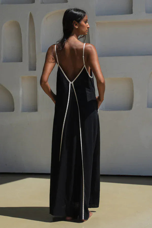 Lilly Pilly Dresses Azalea Black Linen Dress