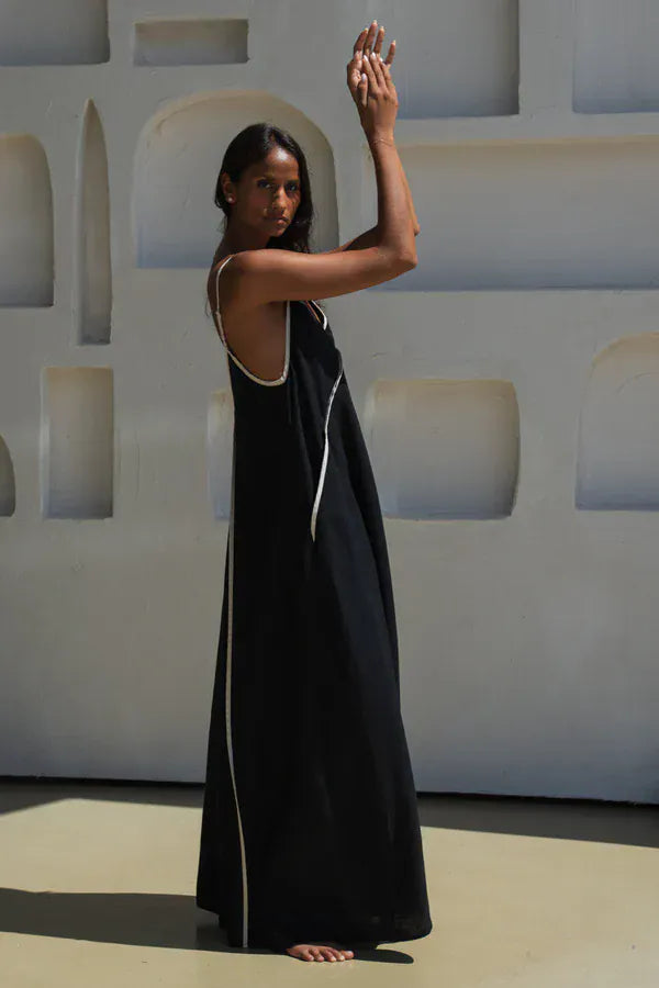 Azalea Black Linen Dress – NELLIE&DOVE