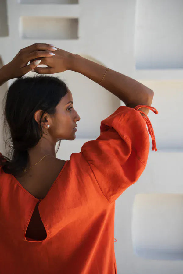 Lilly Pilly Dresses Charlotte Linen Dress in Spritz