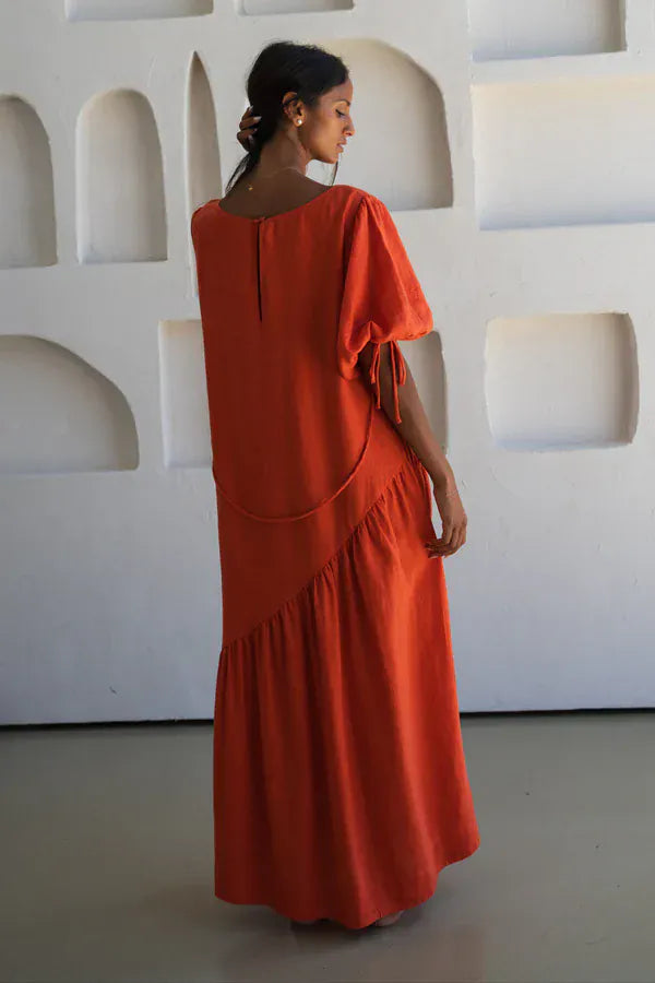 Lilly Pilly Dresses Charlotte Linen Dress in Spritz