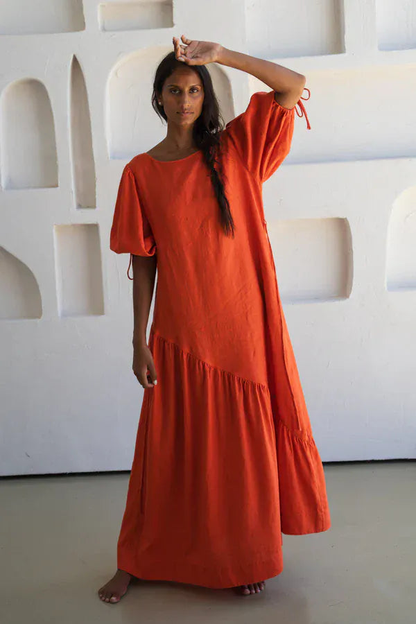 Lilly Pilly Dresses Charlotte Linen Dress in Spritz