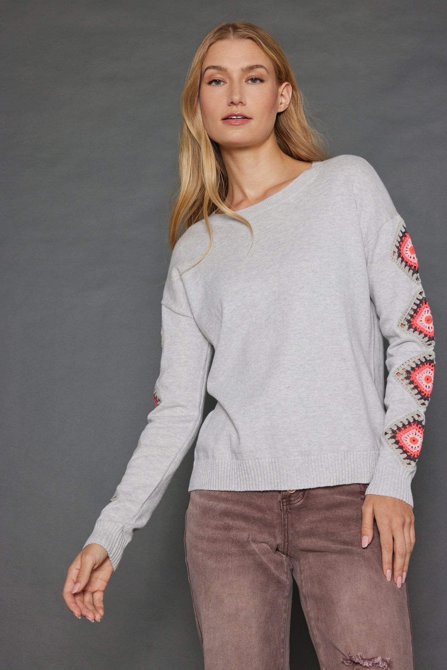 LISA TODD Knitwear The Hook Up Jumper in Platinum