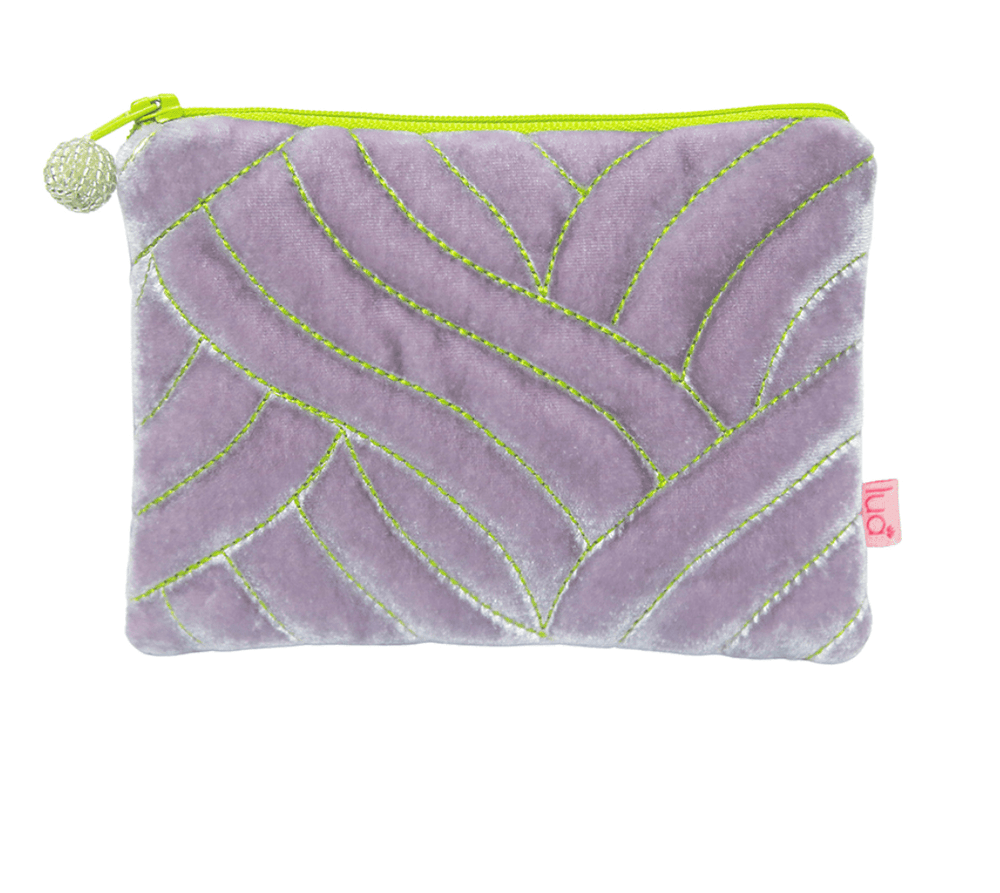 LUA VELVET ACCESSORIES Toiletry & Cosmetic Bags LAVENDER Quilted Stitch Purse
