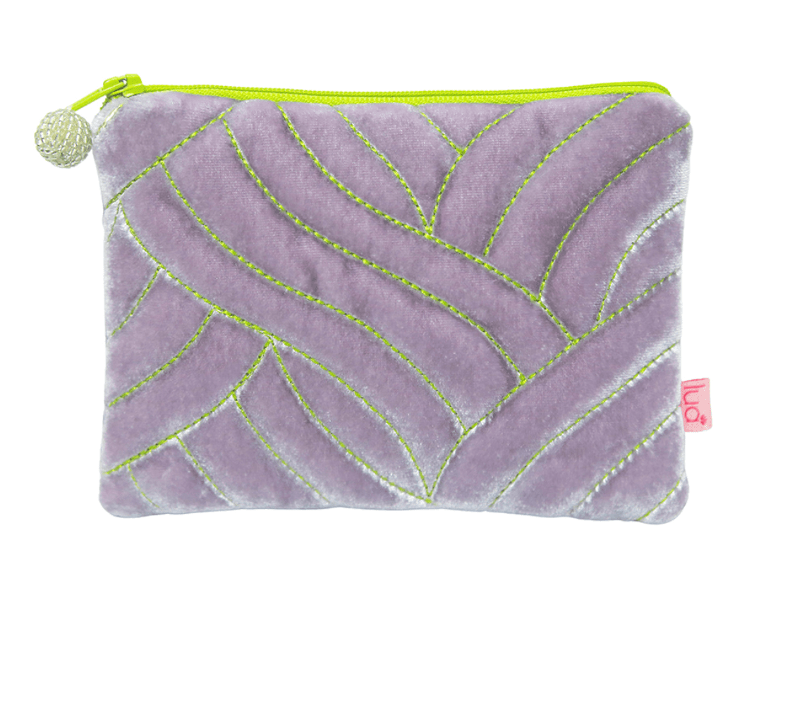 LUA VELVET ACCESSORIES Toiletry & Cosmetic Bags LAVENDER Quilted Stitch Purse