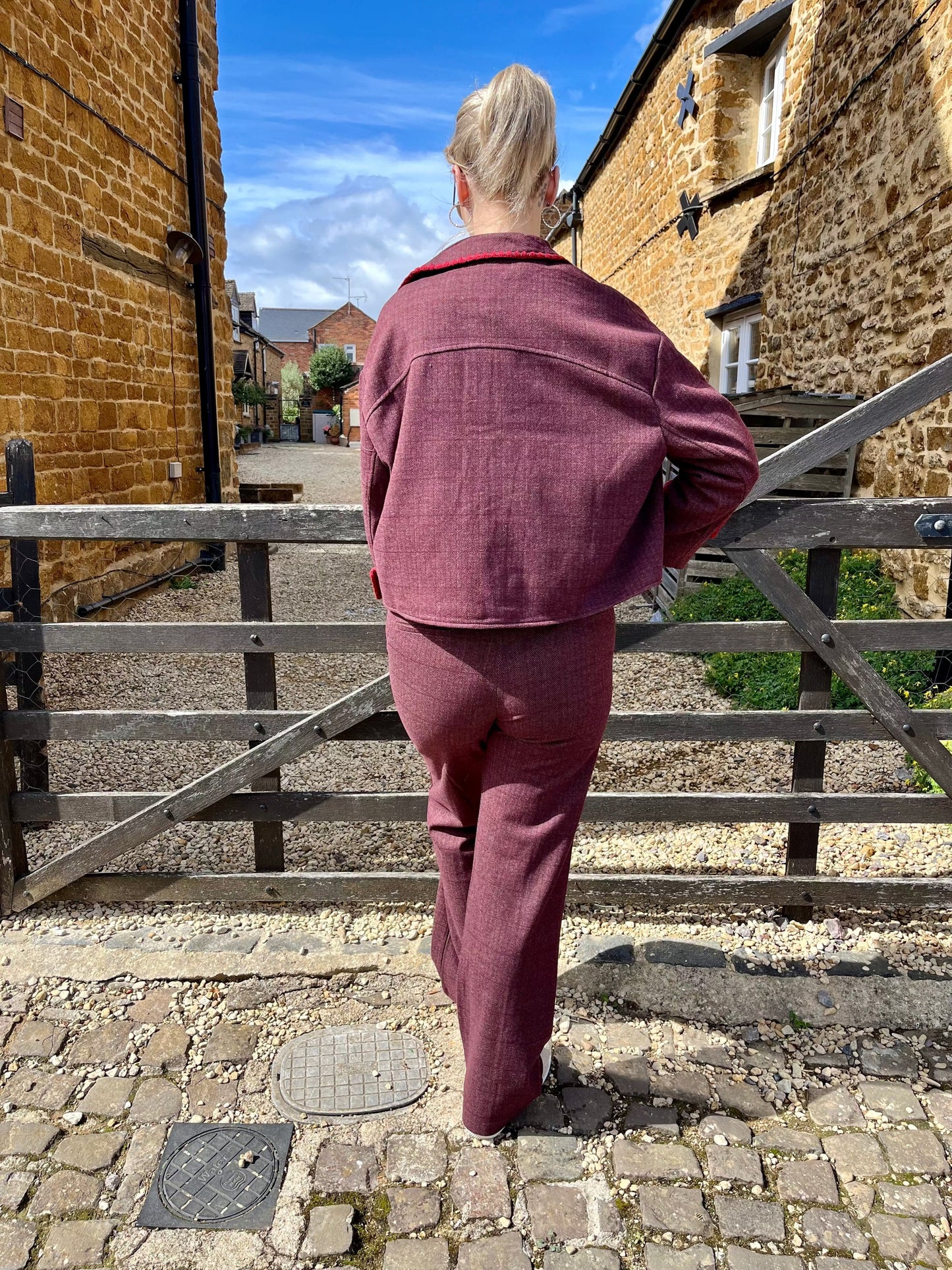 LUNA LLENA Jackets Boxy Bomber Jacket in Soft Aubergine