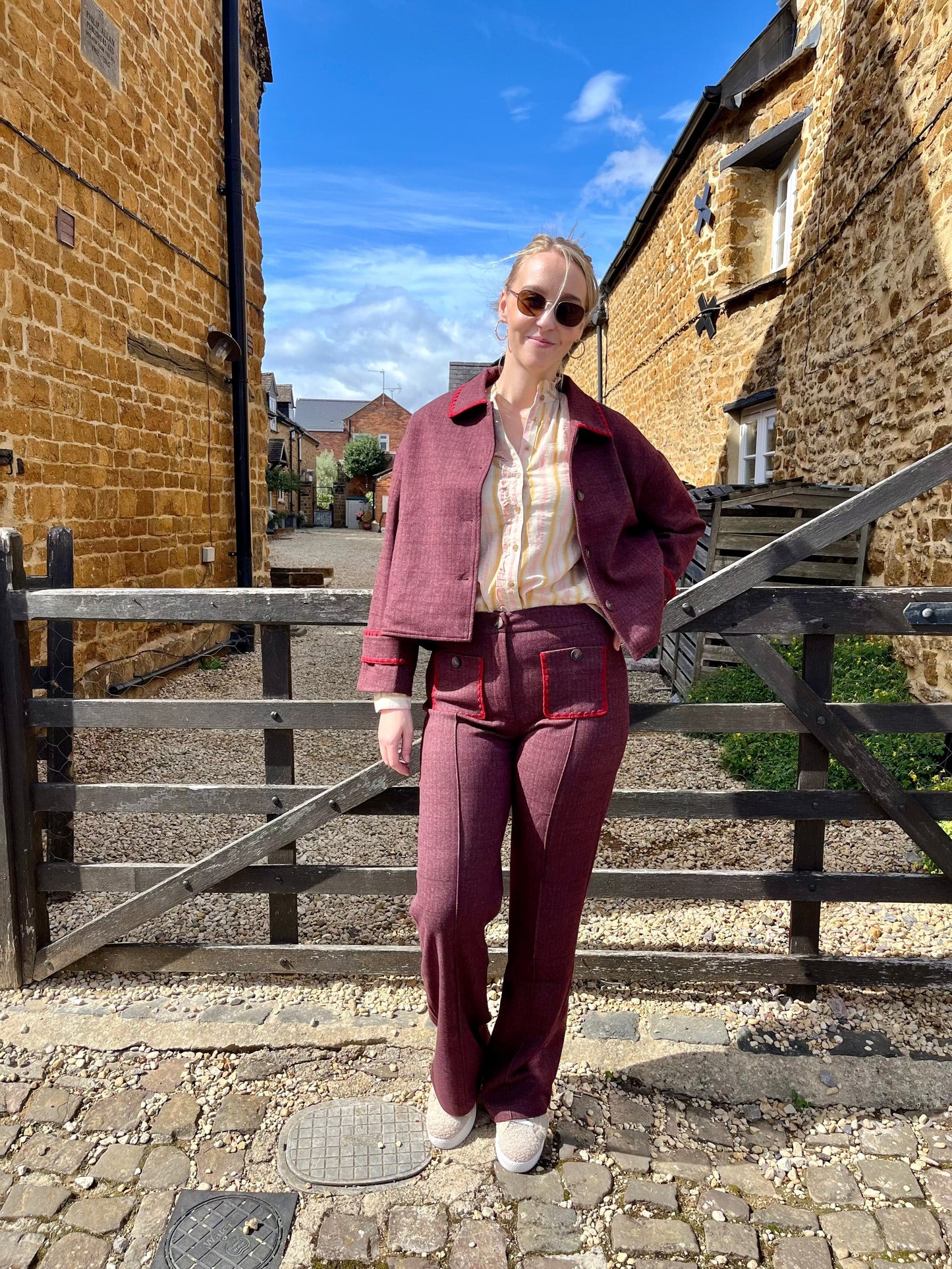 LUNA LLENA Jackets Boxy Bomber Jacket in Soft Aubergine