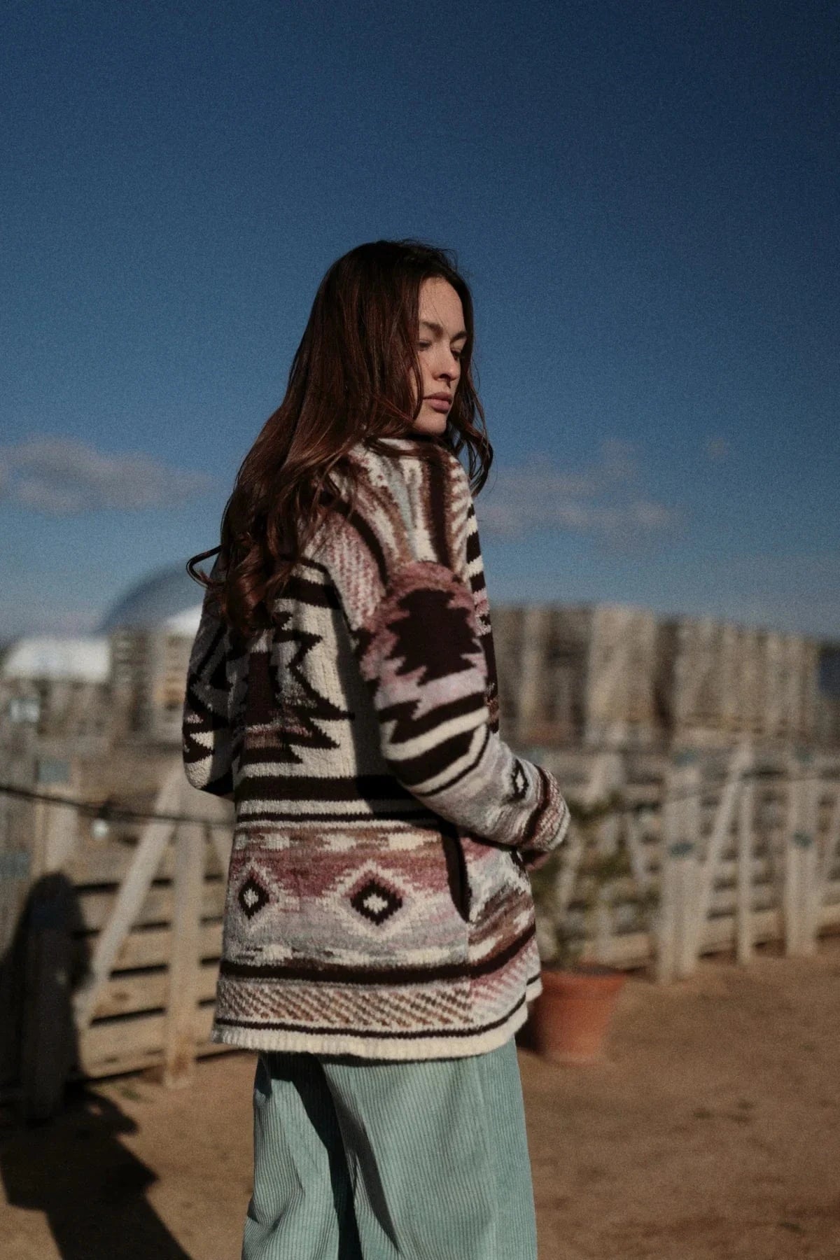 LUNA LLENA Knitwear Kilim Cardy in Neopolitan