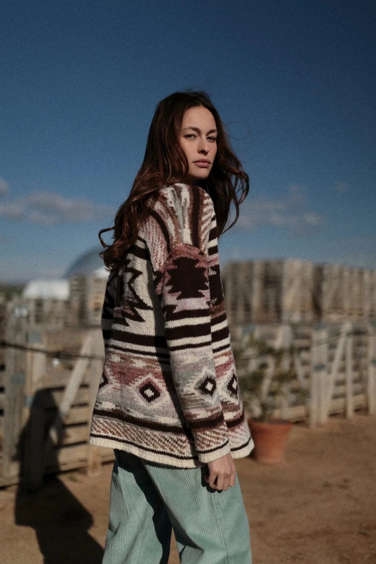 LUNA LLENA Knitwear Kilim Cardy in Neopolitan
