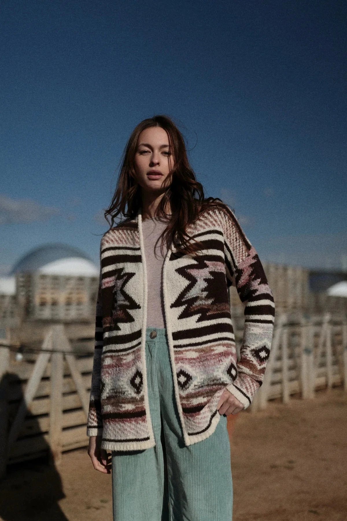 LUNA LLENA Knitwear Kilim Cardy in Neopolitan