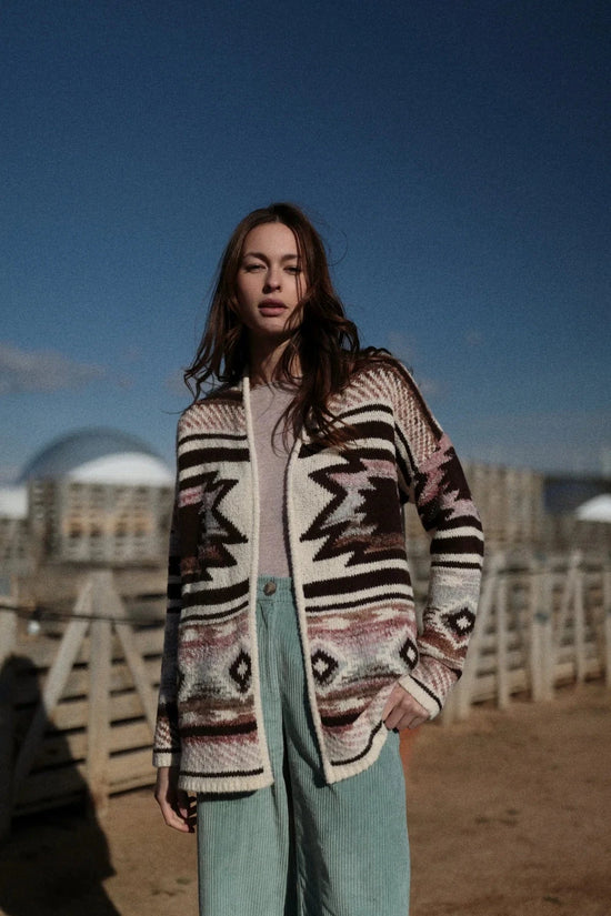 LUNA LLENA Knitwear Kilim Cardy in Neopolitan