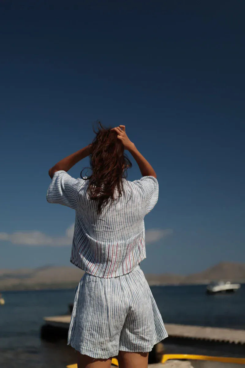 LUNA LLENA Tops Anara Top in Azure