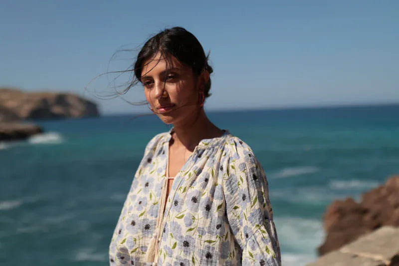 LUNA LLENA Tops Blue Meadow Top