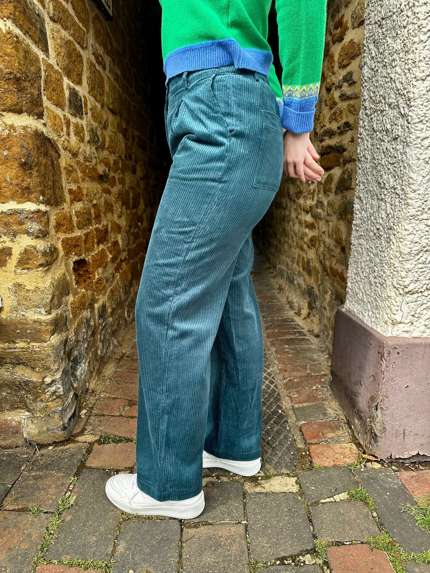 LUNA LLENA Trousers Bottle Green Cords