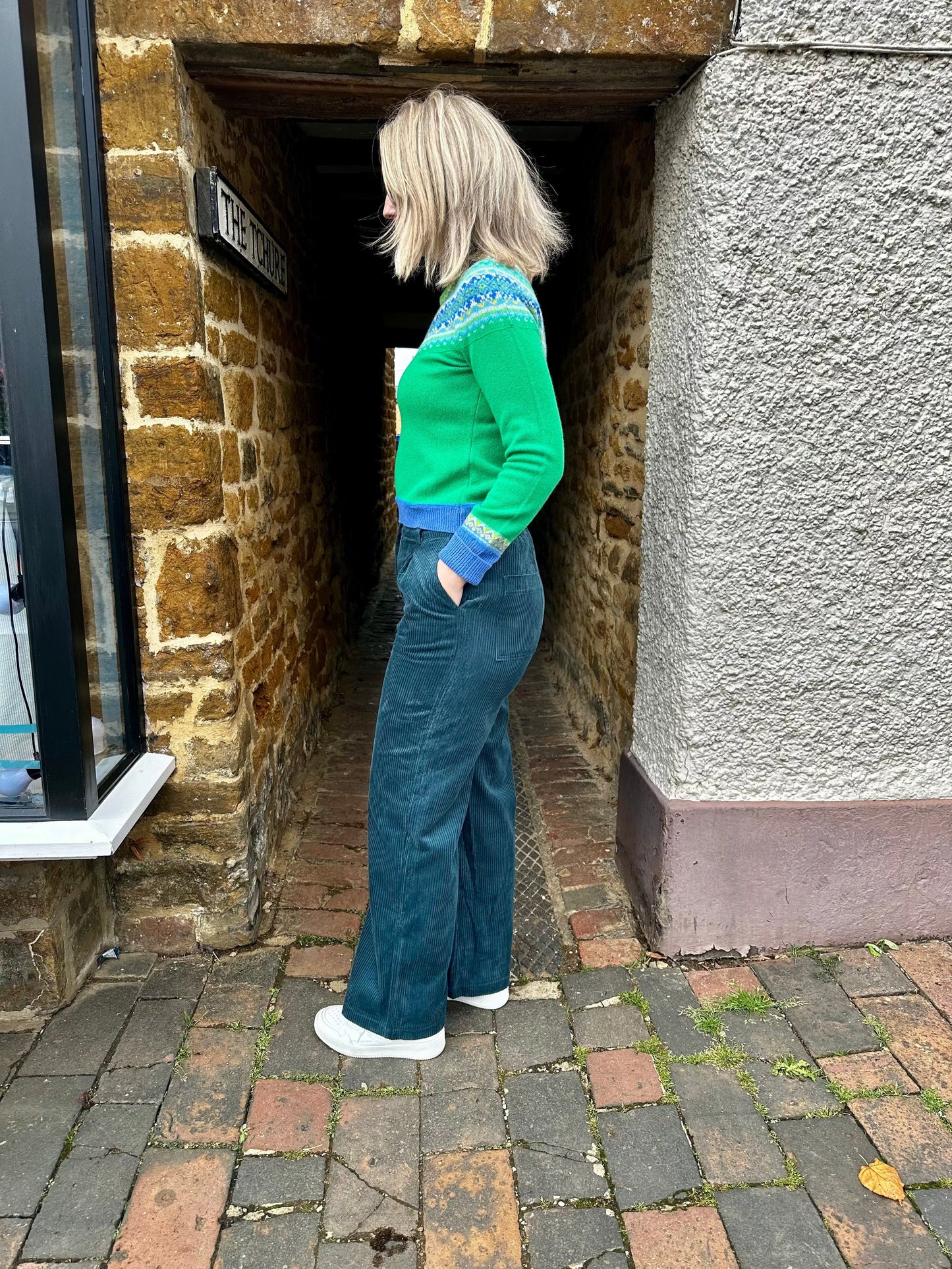 LUNA LLENA Trousers Bottle Green Cords
