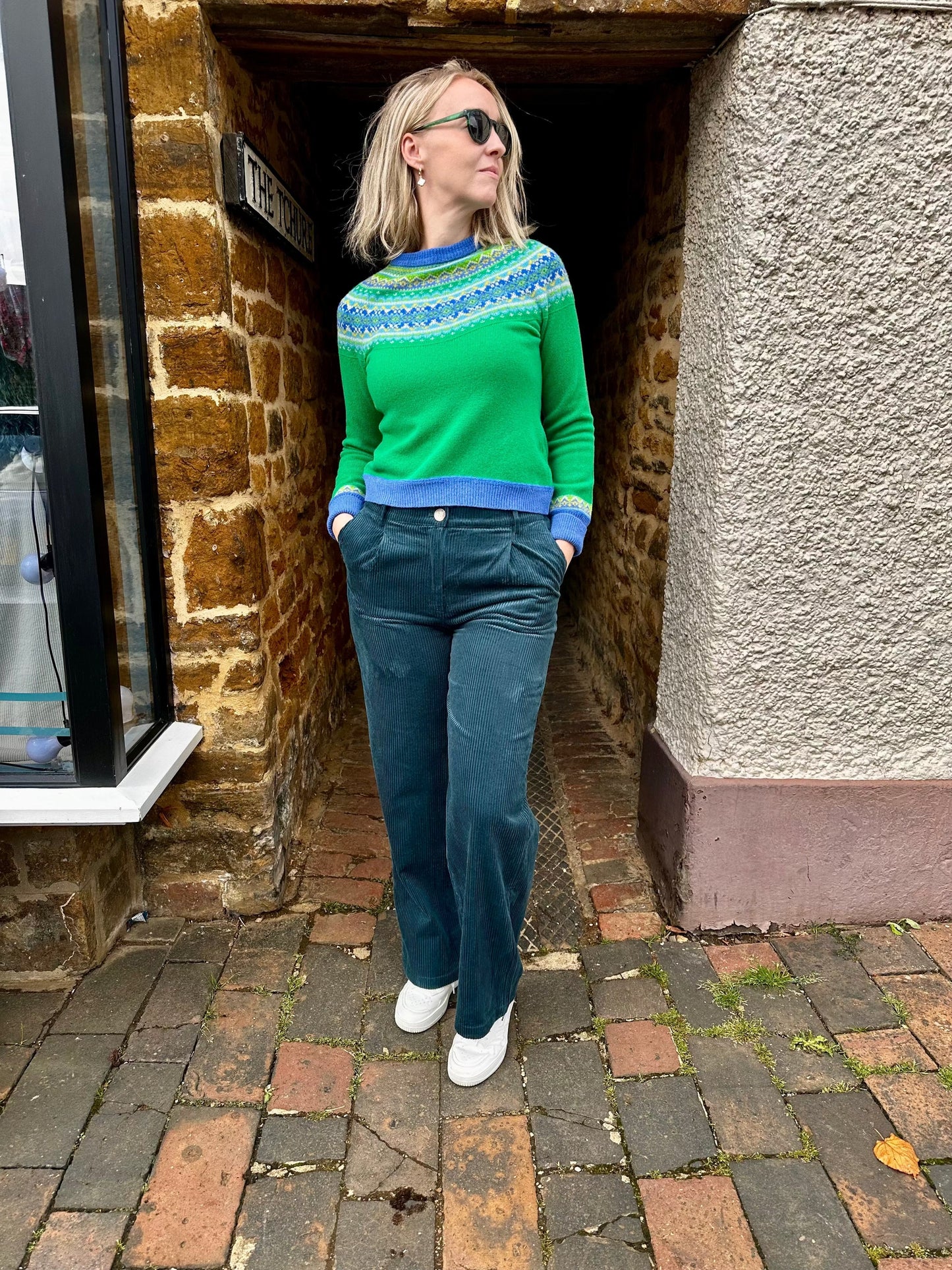 LUNA LLENA Trousers Bottle Green Cords