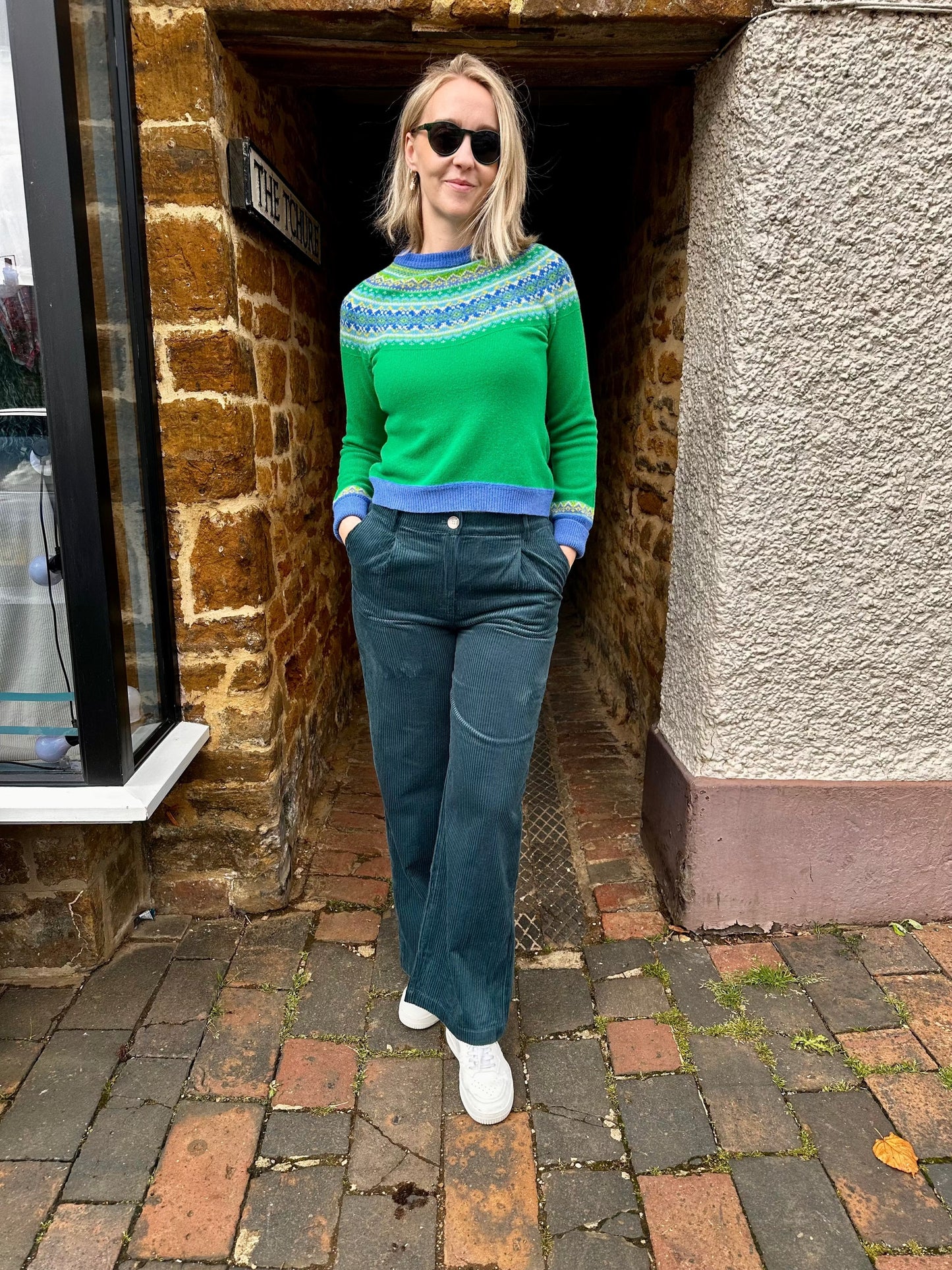 LUNA LLENA Trousers Bottle Green Cords