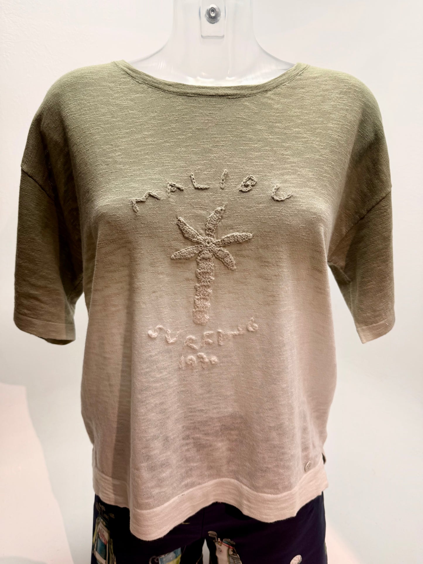 Ma Petite Capsule Tops Malibu Surfing Top in Pale Khaki Ombre