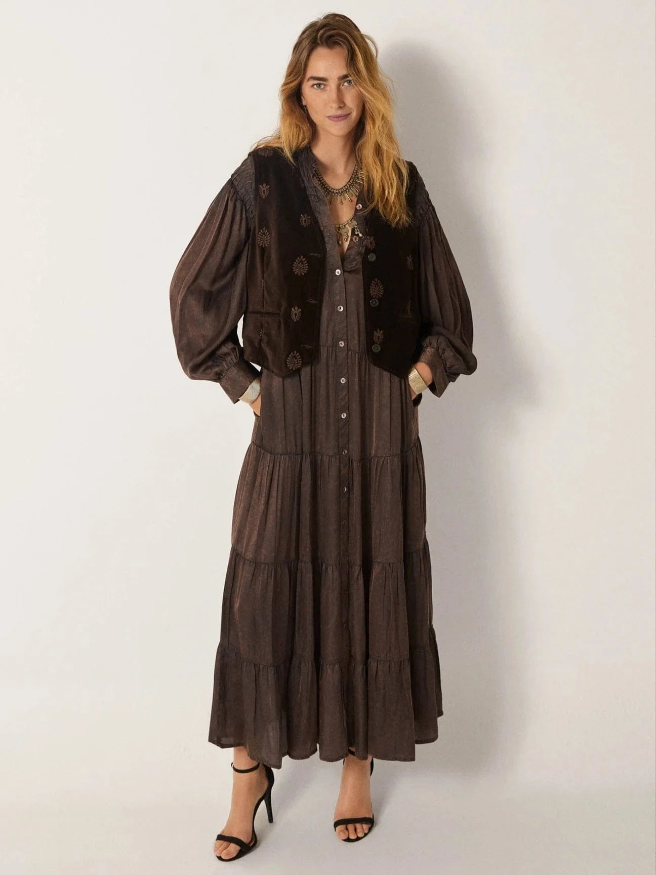 Maison Hotel Dresses Nisha Dress in Fossil