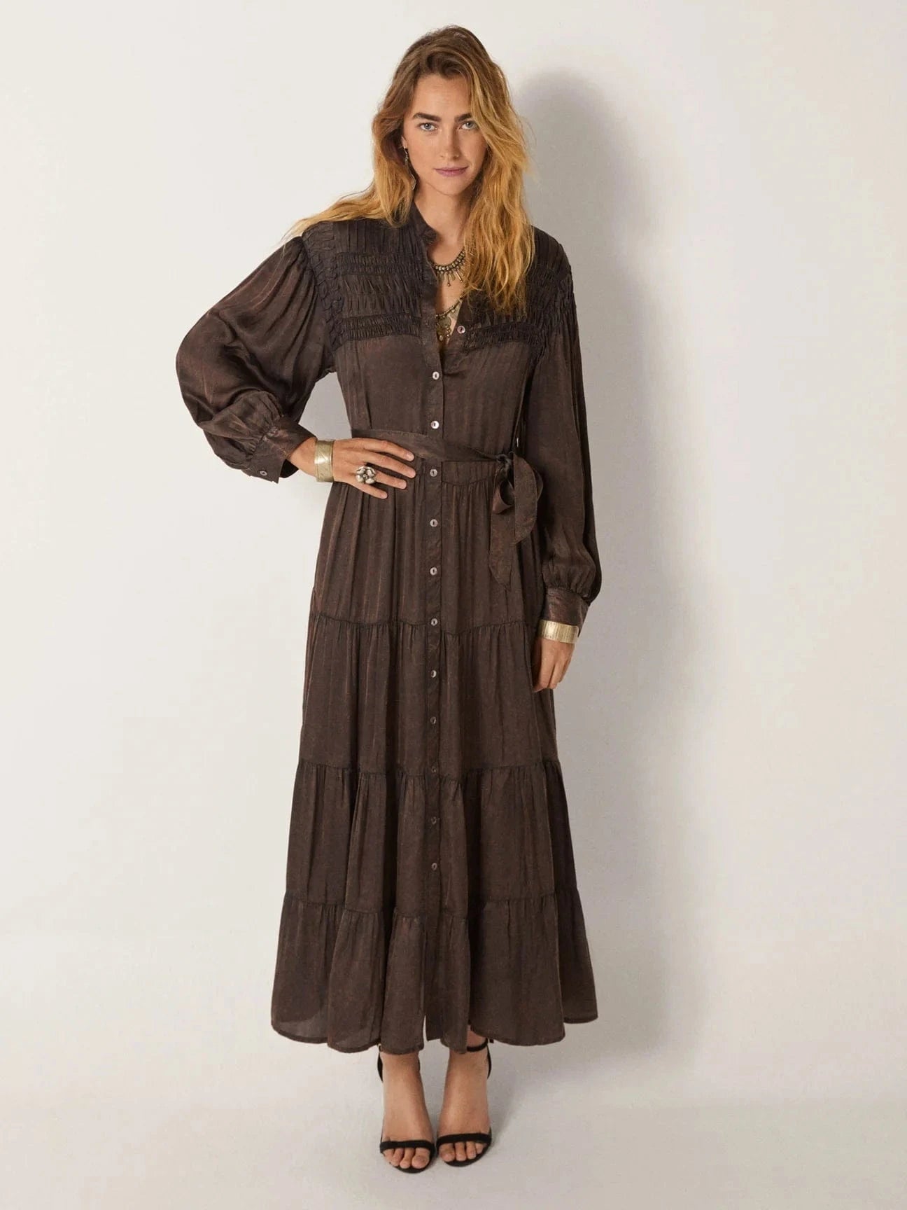 Maison Hotel Dresses Nisha Dress in Fossil