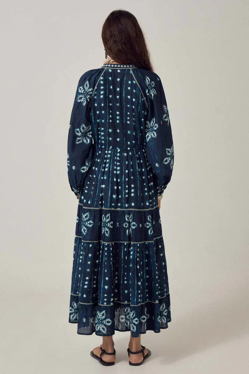 Maison Hotel Dresses Shibori Dream Dress in Ocean Ink