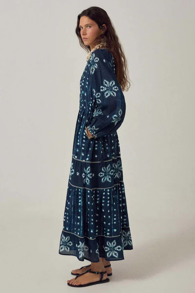 Maison Hotel Dresses Shibori Dream Dress in Ocean Ink