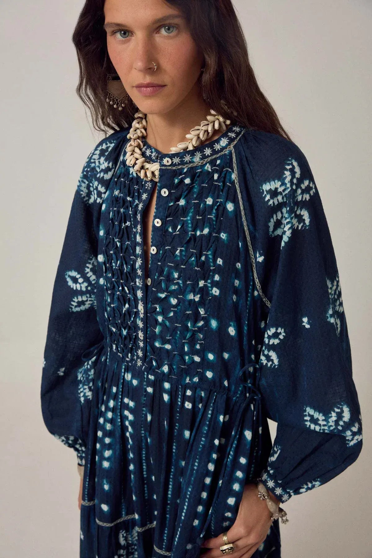 Maison Hotel Dresses Shibori Dream Dress in Ocean Ink