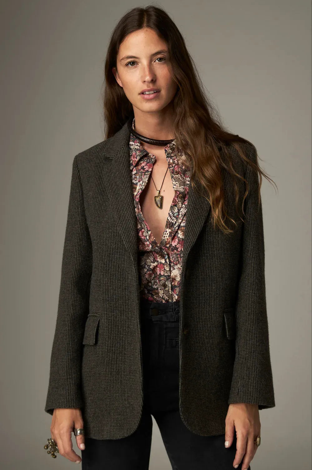 Maison Hotel Jackets City Tweed Camarón Jacket in Mossy
