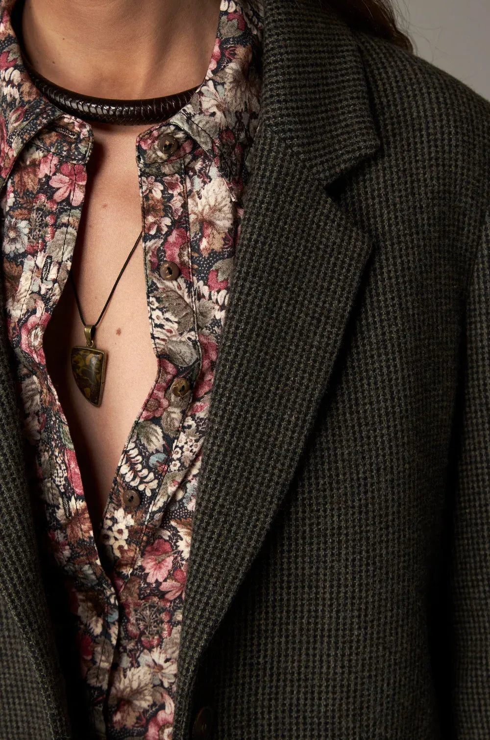 Maison Hotel Jackets City Tweed Camarón Jacket in Mossy