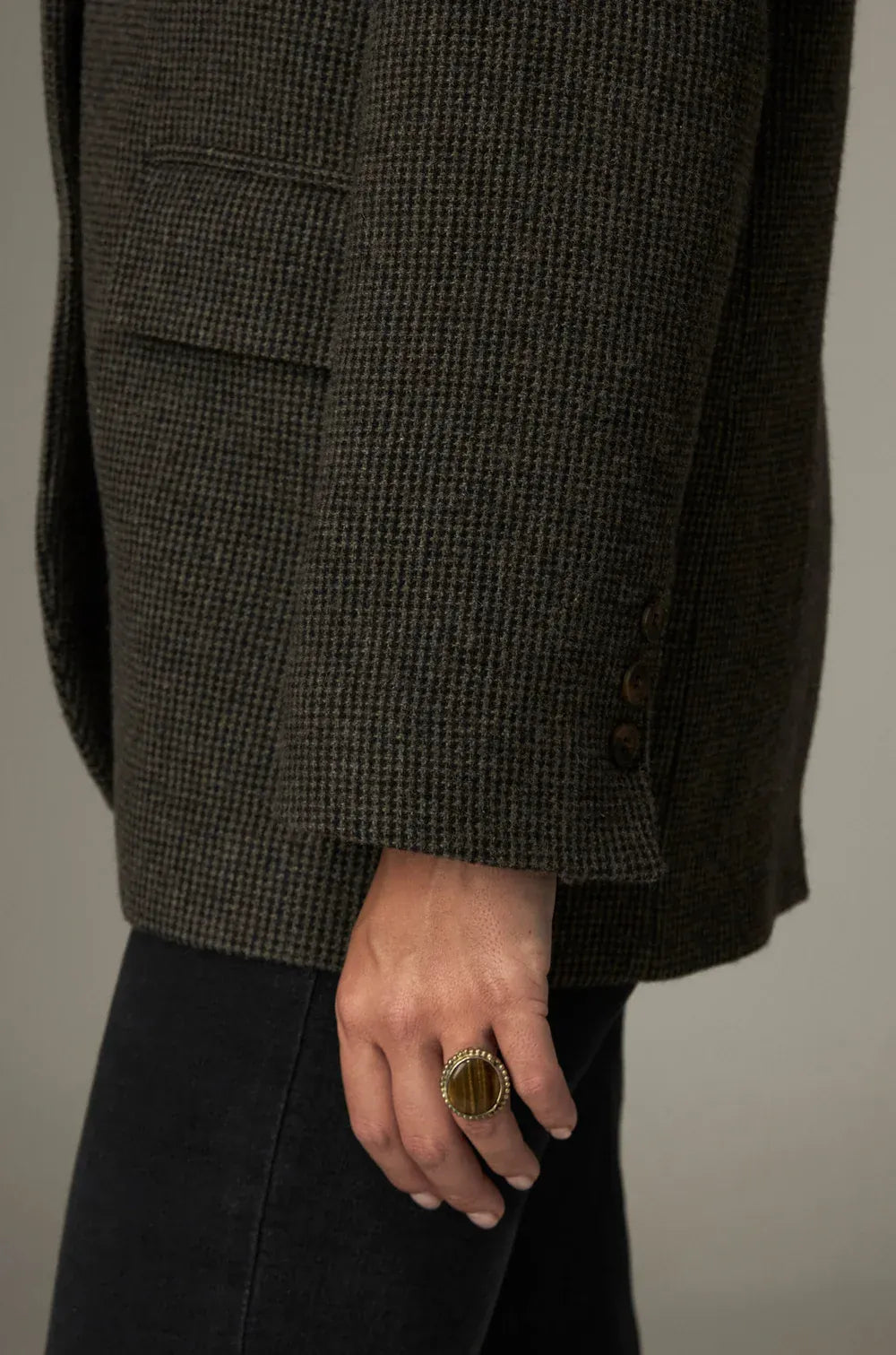 Maison Hotel Jackets City Tweed Camarón Jacket in Mossy