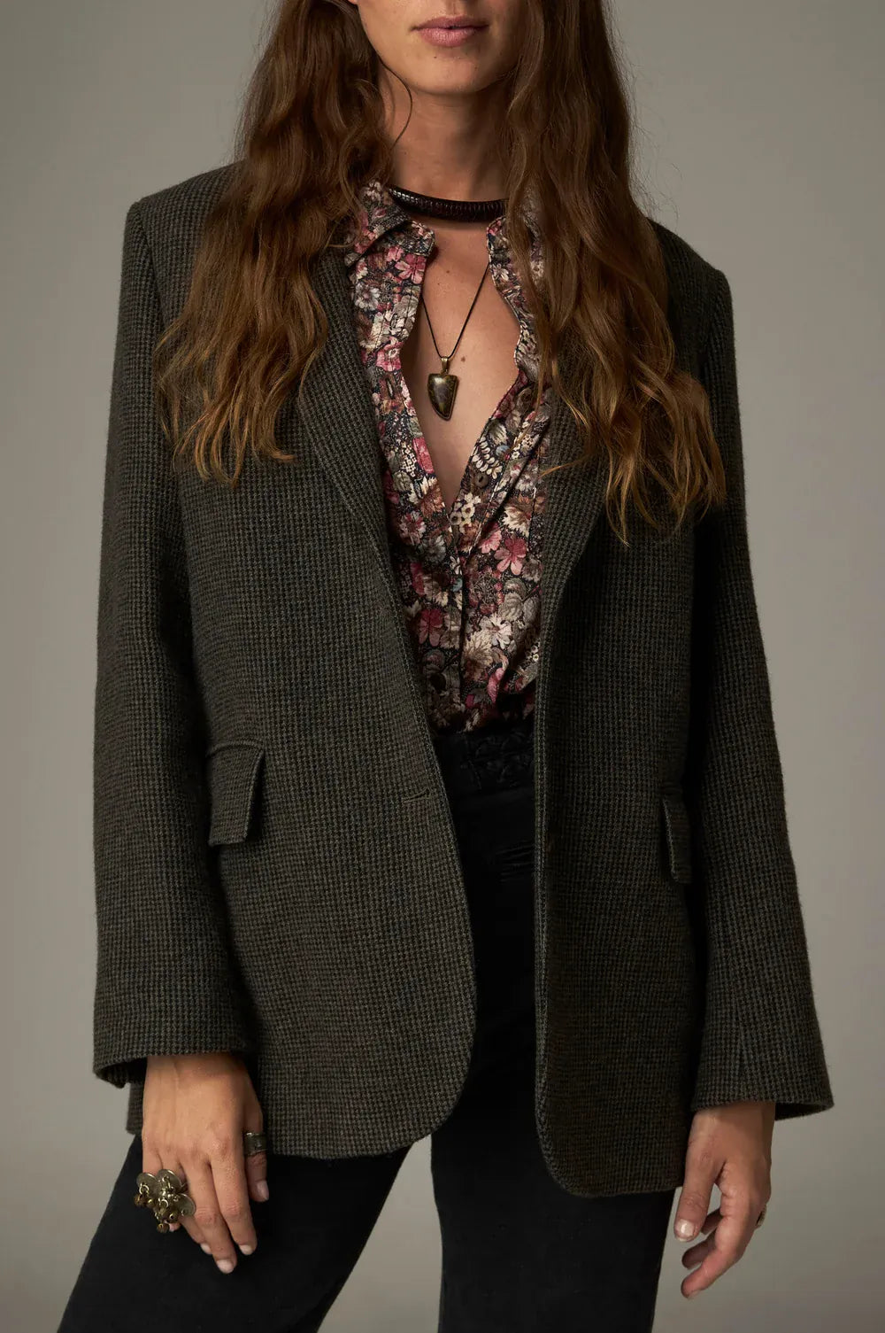 Maison Hotel Jackets City Tweed Camarón Jacket in Mossy