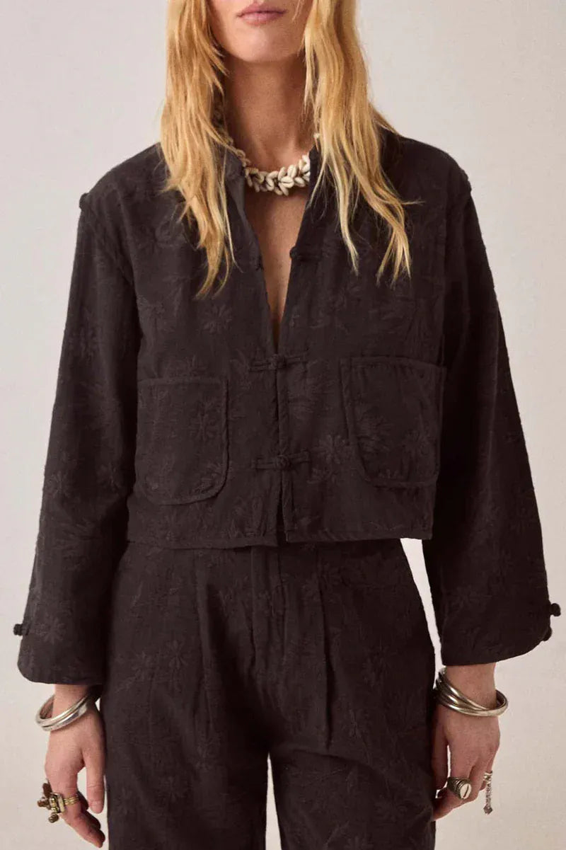 Maison Hotel Jackets The Mandarin Jacket in Onyx