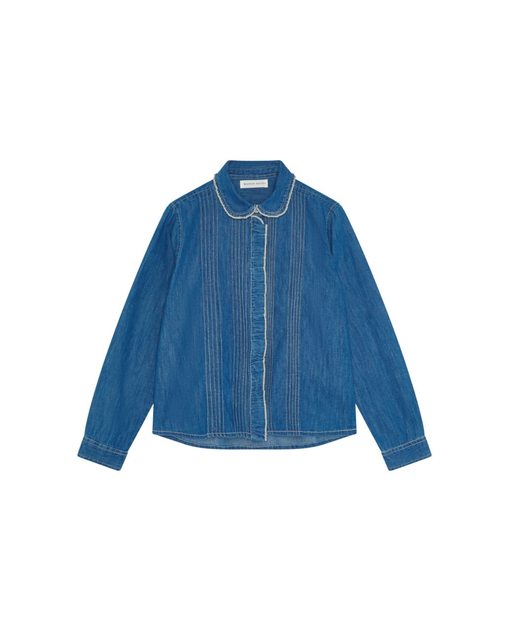 Maison Hotel Tops Preppy Pippa Shirt in Vintage Denim