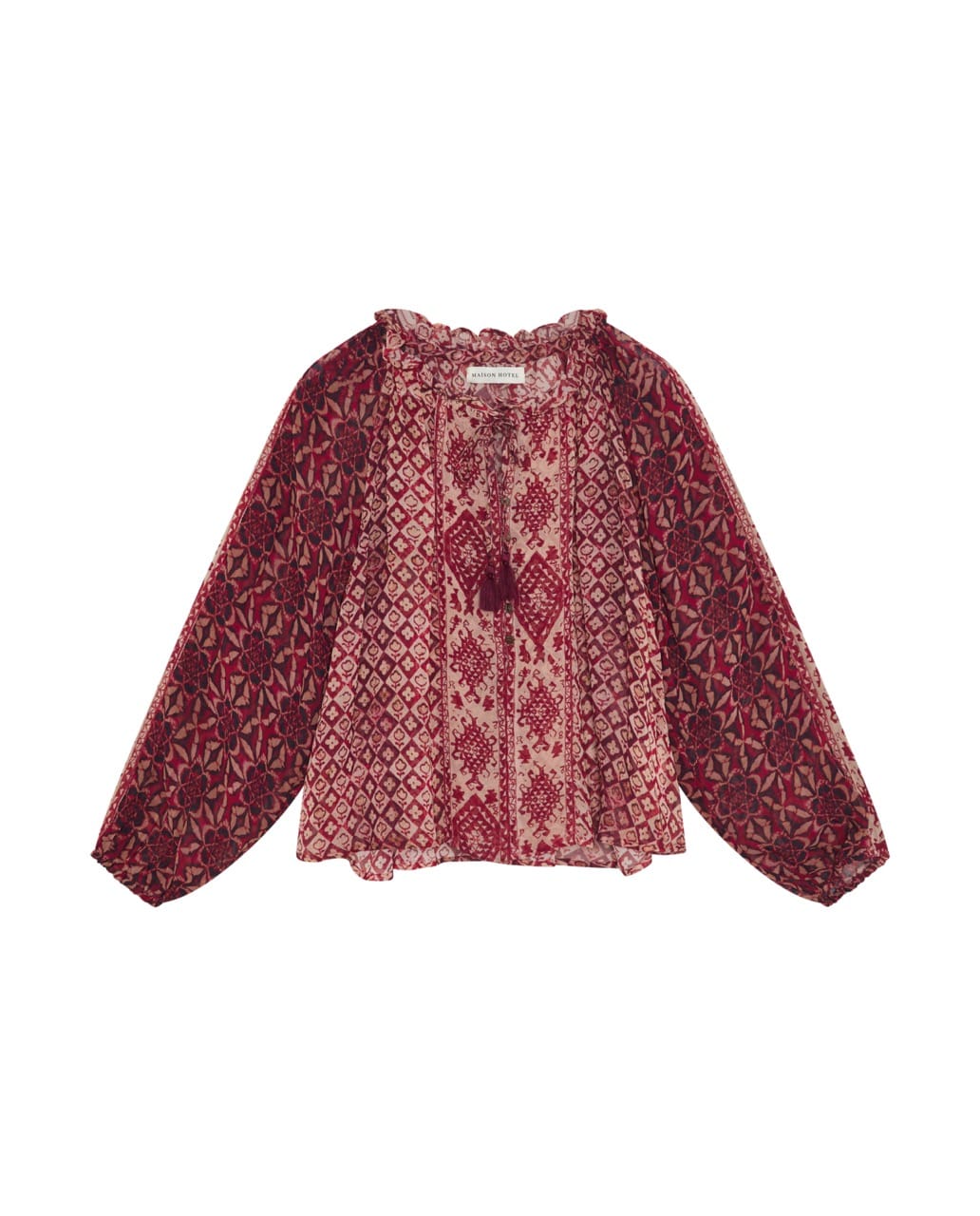 Maison Hotel Tops Red Rombo Hannah Top in Wine