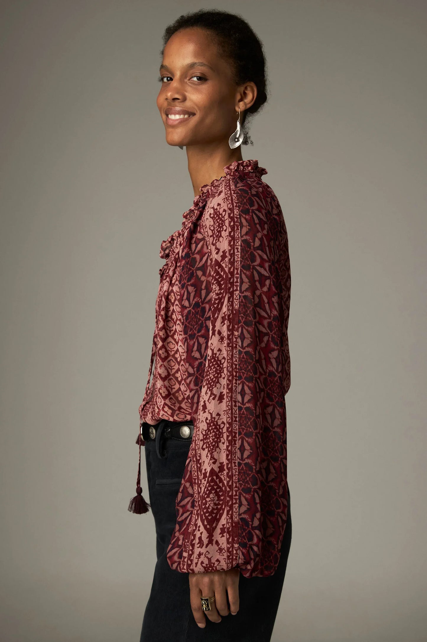 Maison Hotel Tops Red Rombo Hannah Top in Wine