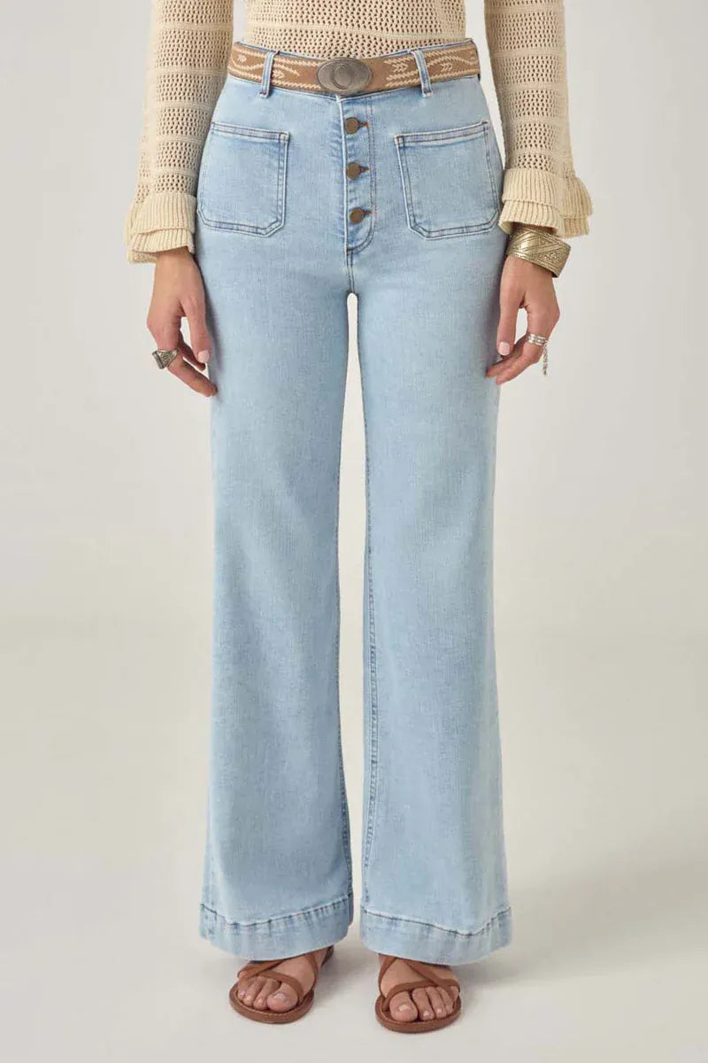 Maison Hotel Trousers Charlie Denim Jeans Bleach Blue