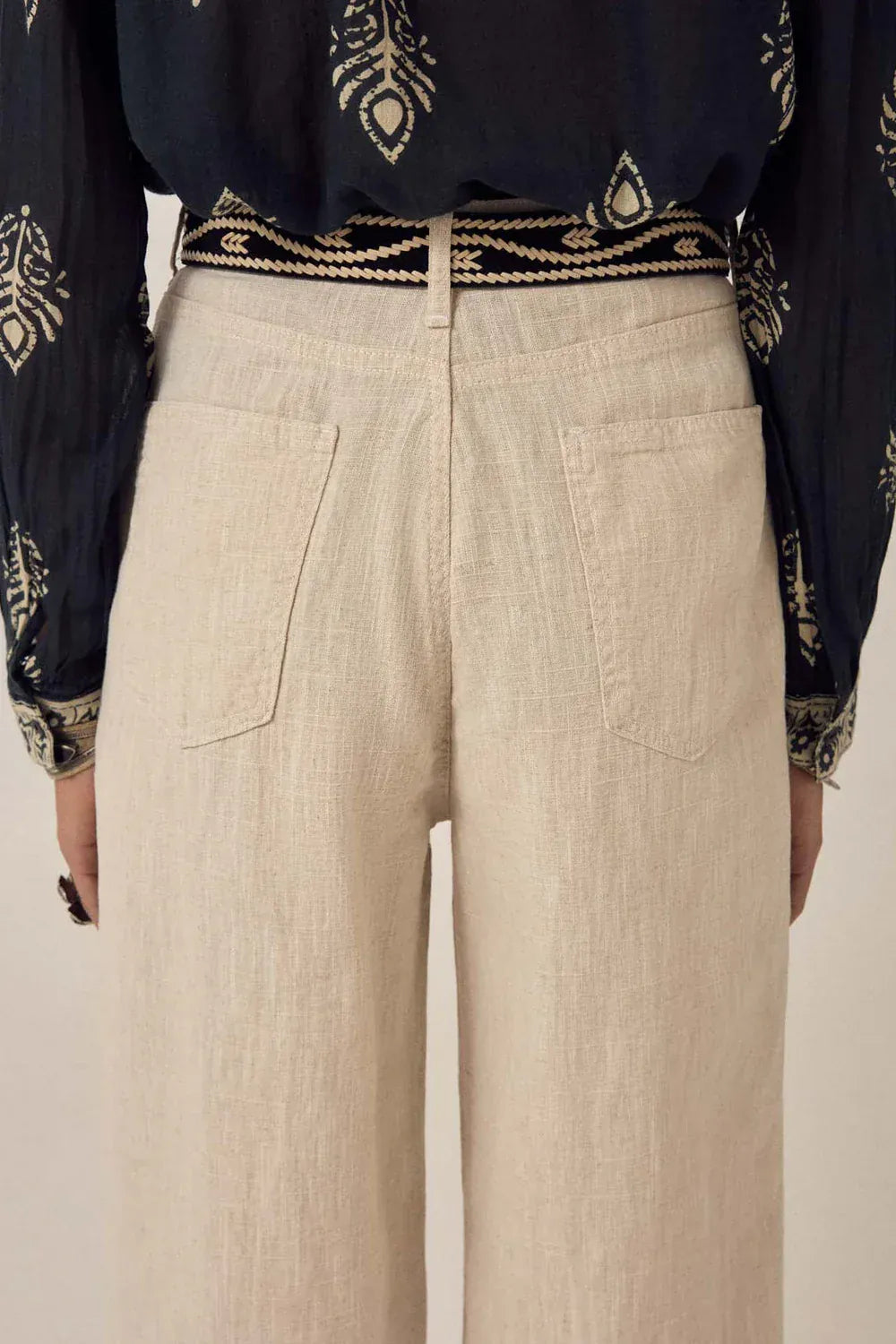 Maison Hotel Trousers Rustic Linen Trousers in Sand