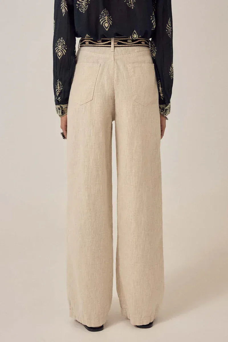 Maison Hotel Trousers Rustic Linen Trousers in Sand