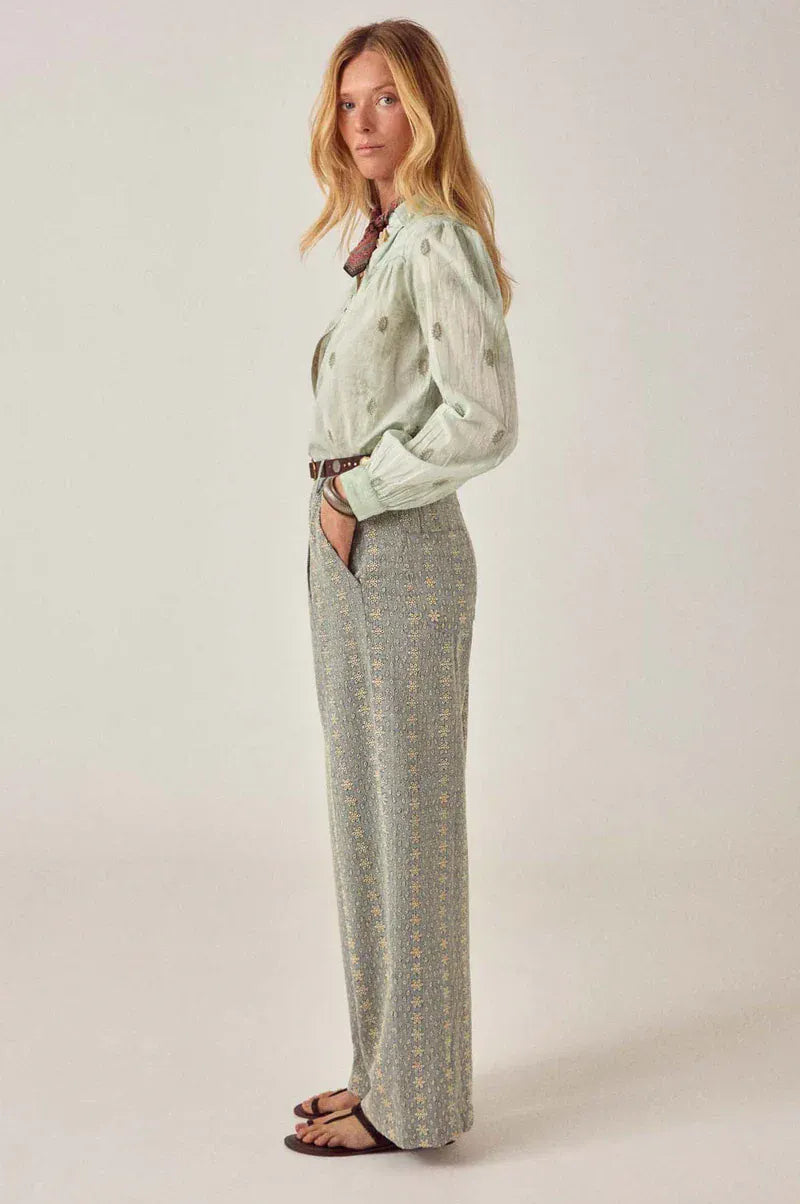 Maison Hotel Trousers Western Lace Trousers in Cerulean