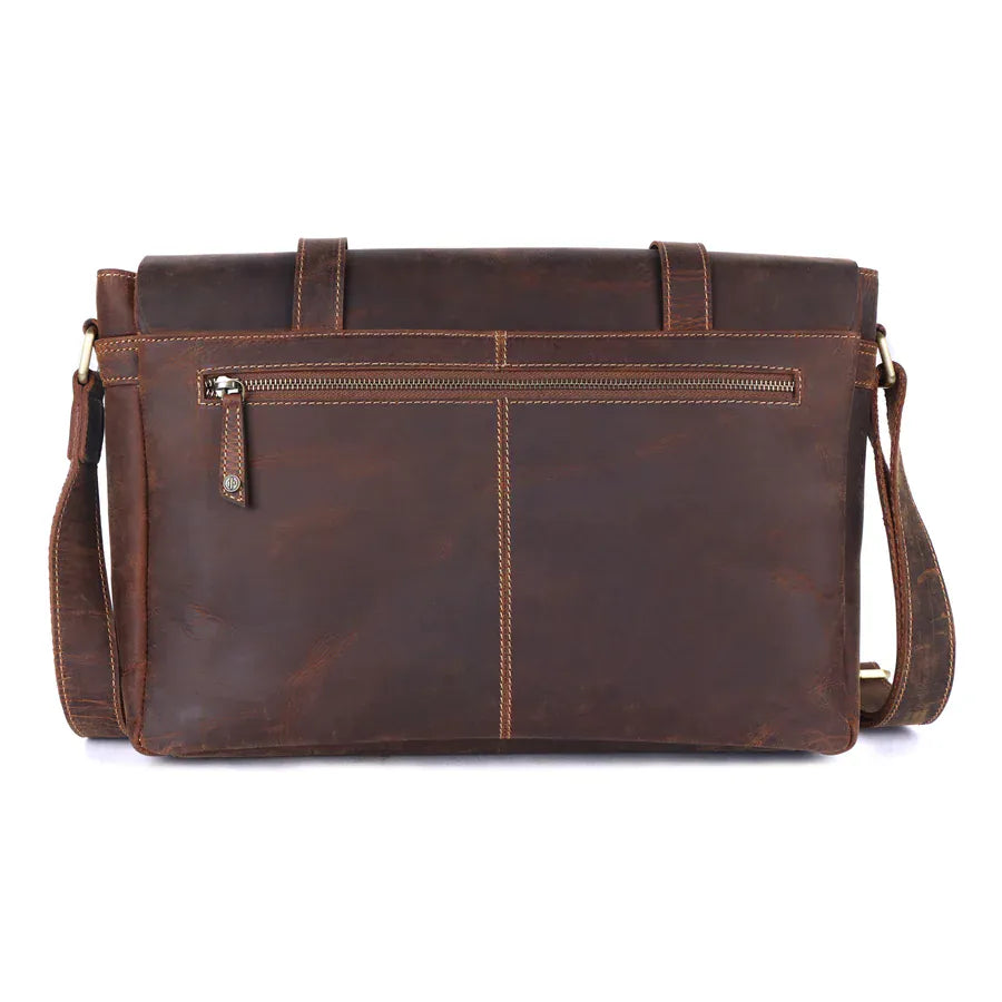 Mala Bags Cactus Brown Leather Laptop Satchel bag