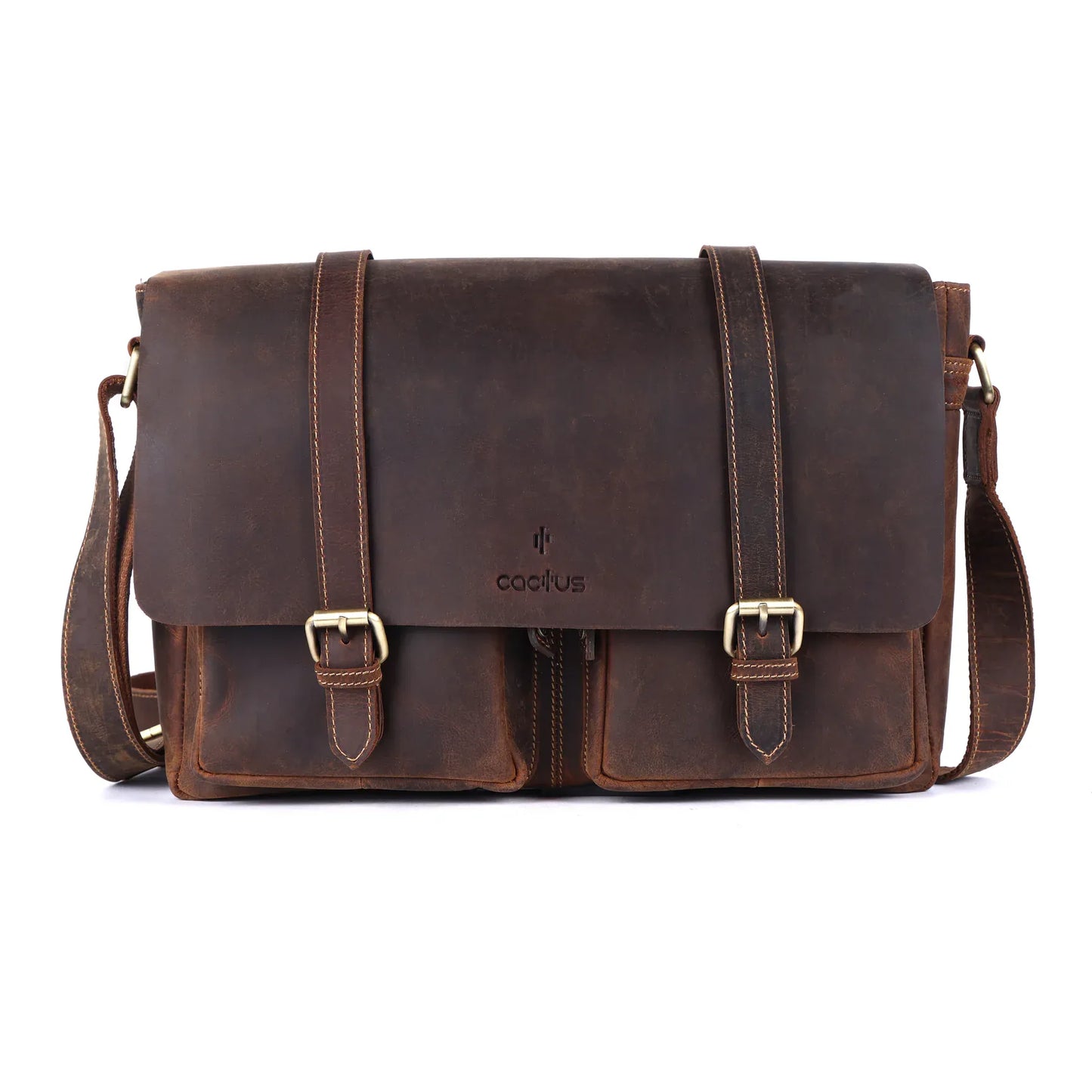 Mala Bags Cactus Brown Leather Laptop Satchel bag