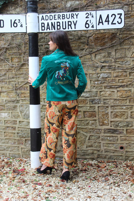 Me369 Jackets Daphne Velvet Jacket in Emerald